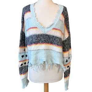 Wildfox Harester Spade Fair Isle Cropped Sweater